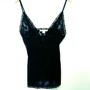 Y2K VICTORIA'S SECRET Black Lace Adjustable Strap Chemise Size Medium